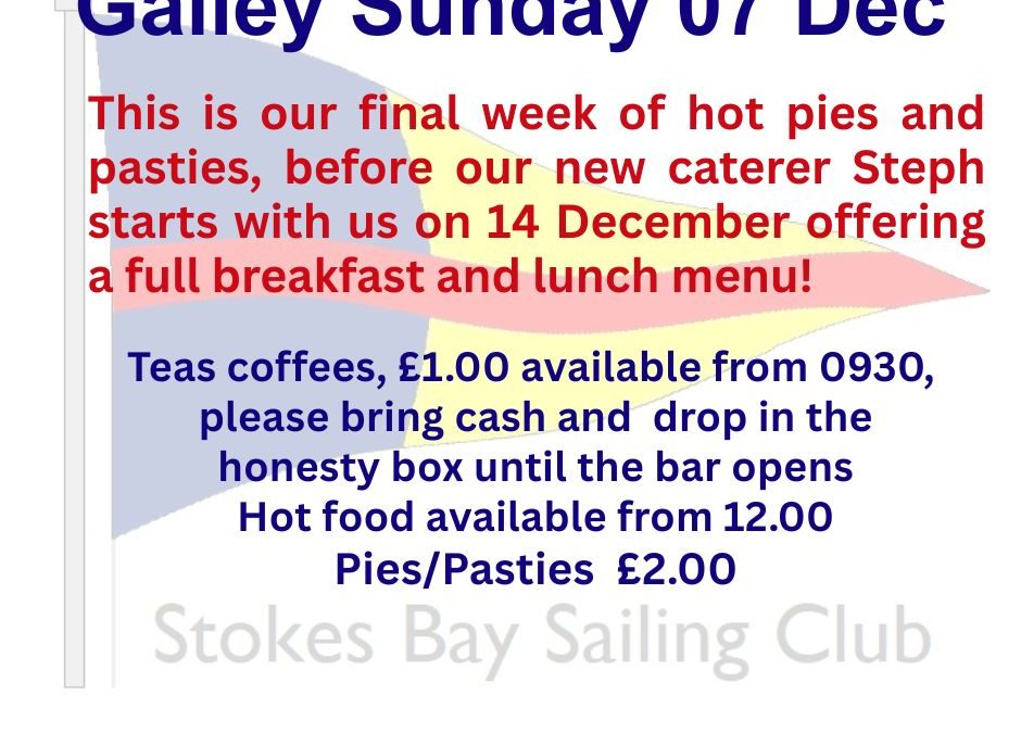 Galley Sun 7th Dec